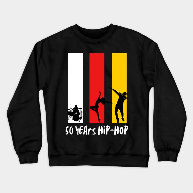 50 years hip-hop retro Crewneck Sweatshirt by ARTA-ARTS-DESIGNS